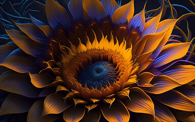 Sunflower floral night background