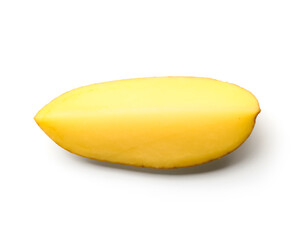 Piece of raw potato isolated on white background