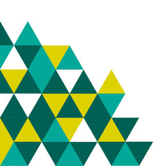 Corner Geometric Triangle Green Yellow Pattern