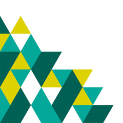 Corner Geometric Triangle Green Yellow Pattern