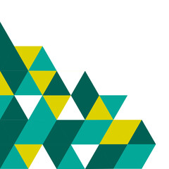 Corner Geometric Triangle Green Yellow Pattern
