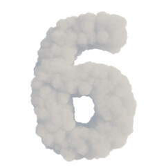isolated cut out cloud number 3d render, best use for make a custom text.