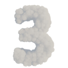 isolated cut out cloud number 3d render, best use for make a custom text.