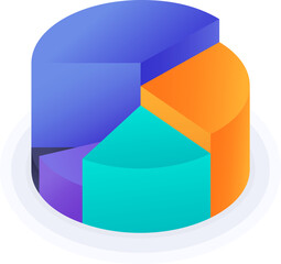 3D Pie Chart 5 Step Infographic