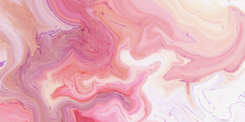 Background with pink a mixture of acrylic paints. Liquid marble texture. Fluid art. Abstract marble background. white and pink paint fluid wawes. Vector illustration.	