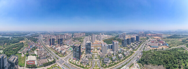 Panoramic aerial photography scenery of Zengcheng District, Guangzhou, China