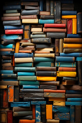 Abstract hypnotic illusion of books. AI generative