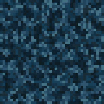 Seamless urban navy camouflage pattern. The pixel pattern in the foreground