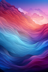 Obraz premium Multi color gradient background grain effect with purple and blue shades glowing. AI generative
