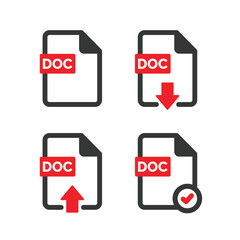 DOC file icon isolated on white background