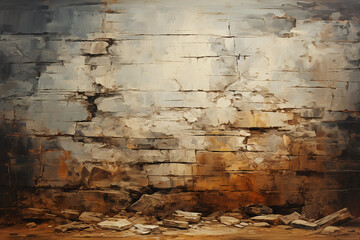 Oil painting of old british wall texture. AI generative