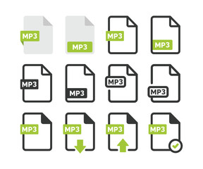 MP3 file icon isolated on white background