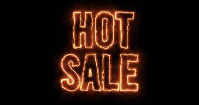 Fiery Hot Sale Sign - 4K Footage