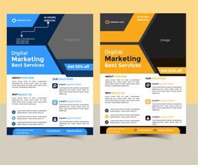 Obraz premium Marketing best service design template layout presentation creative company poster 