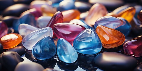 Colorful Stones. Generative AI
