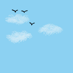 birds flying in the sky