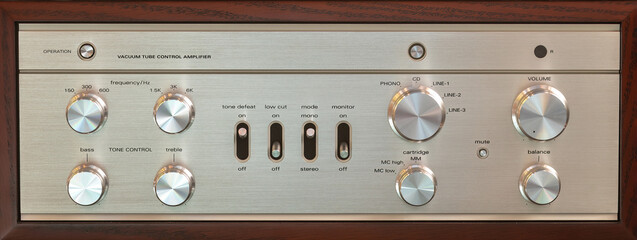 Hi-Fi Stereo Vacuum Tube Amplifier Control Panel
