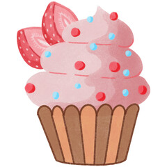 cupcake with strawberry 