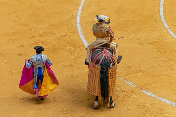 Rejoneador  and Matador in Areana