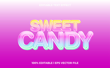 Sweet Candy 3d editable text effect, template with 3d style use for logo and business brand