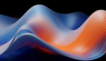 Abstract 3d rendering of twisted coloresd lines. Modern background design, illustration of a futuristic shape. Computer generated geometric digital art. Liquid shapes abstract holographic