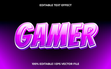 gamer 3d editable text effect, template with 3d style use for logo and business brand