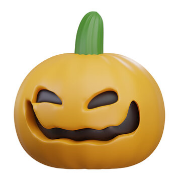 halloween pumpkin face 3d render