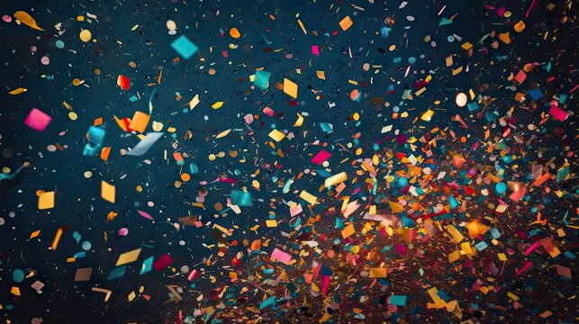 A burst of colorful confetti