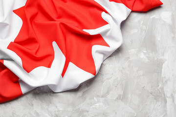 Flag of Canada on grey background