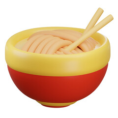 3d Rendered of Ramen. Chinese New Year Illustration.