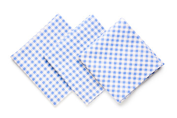 Set of clean napkins isolated on white background