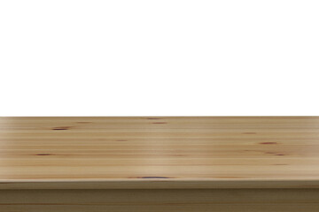 wooden table isolated on white