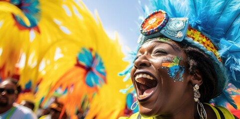 Raw Emotion Unleashed: Colorful Streets of Junkanoo Festival, generative ai