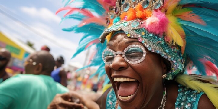 Vibrant Energy: A Candid Snapshot of Junkanoo Festival in the Bahamas, generative ai
