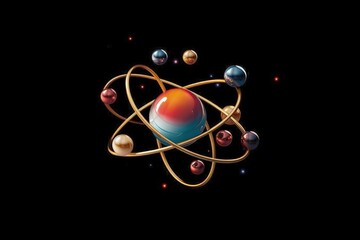 Atomic nucleus electrons neutrons protons. model shows that an atom is mostly empty space, with electrons orbiting a fixed, positively charged nucleus in set, predictable paths.