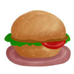 Hamburger so tasty for your breakfast.