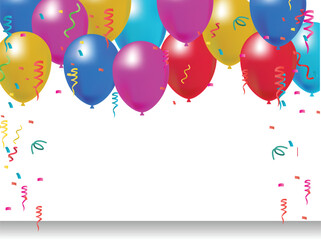 Birthday Ballons vector background for greeting card design