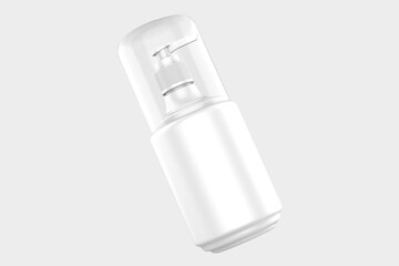 glossy plastic bottle with dispenser mockup for liquid soap shampoo shower gel lotion. 3d illustration