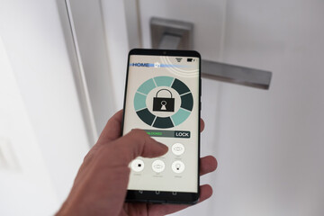 smart house device illustration with app icons
