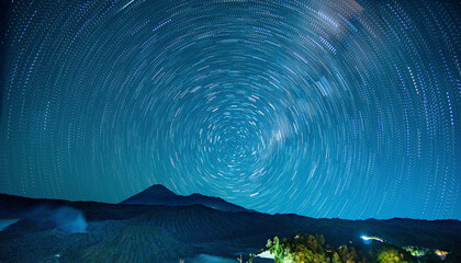 Fototapeta premium blue sky and startrails
