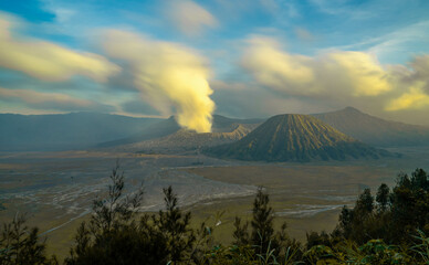 clouds over the volcano