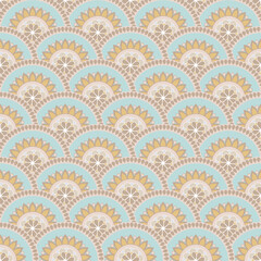 Cute retro mandalas scales seamless pattern © Kristina Yu