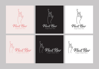 Nail Bar Beauty Salon Logo Template