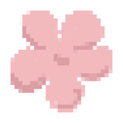 Sakura flower pixel art illustration.
