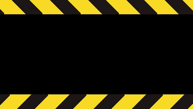 yellow police tape animation symbol, police warning fast motion for dangerous areas 2d animation