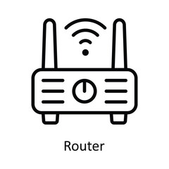 Router Vector  outline Icon Design illustration. Cyber security  Symbol on White background EPS 10 File
