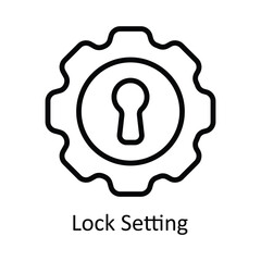 Lock Setting Vector  outline Icon Design illustration. Cyber security  Symbol on White background EPS 10 File