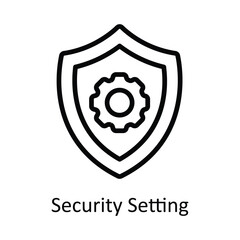Obraz premium Security Setting Vector outline Icon Design illustration. Cyber security Symbol on White background EPS 10 File
