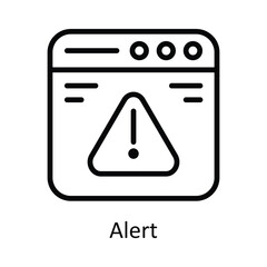 Alert Vector  outline Icon Design illustration. Cyber security  Symbol on White background EPS 10 File