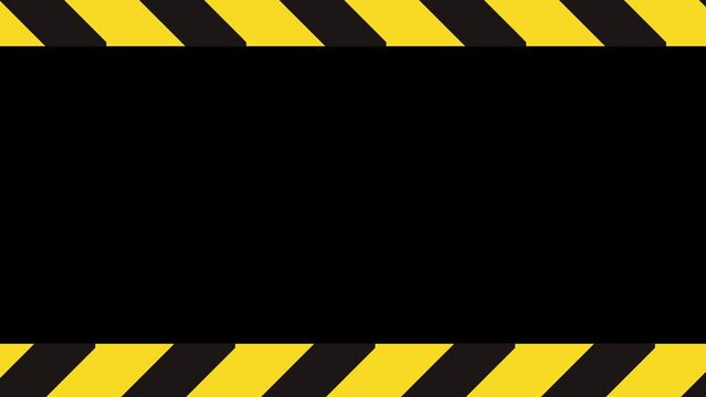 yellow police tape animation symbol, police warning fast motion for dangerous areas 2d animation
